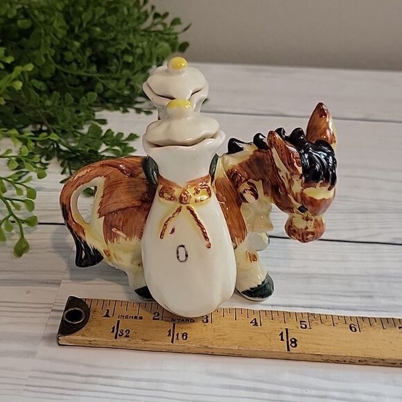 Vintage pack mule vinegar and oil set in porcelain - Picture 9 of 10